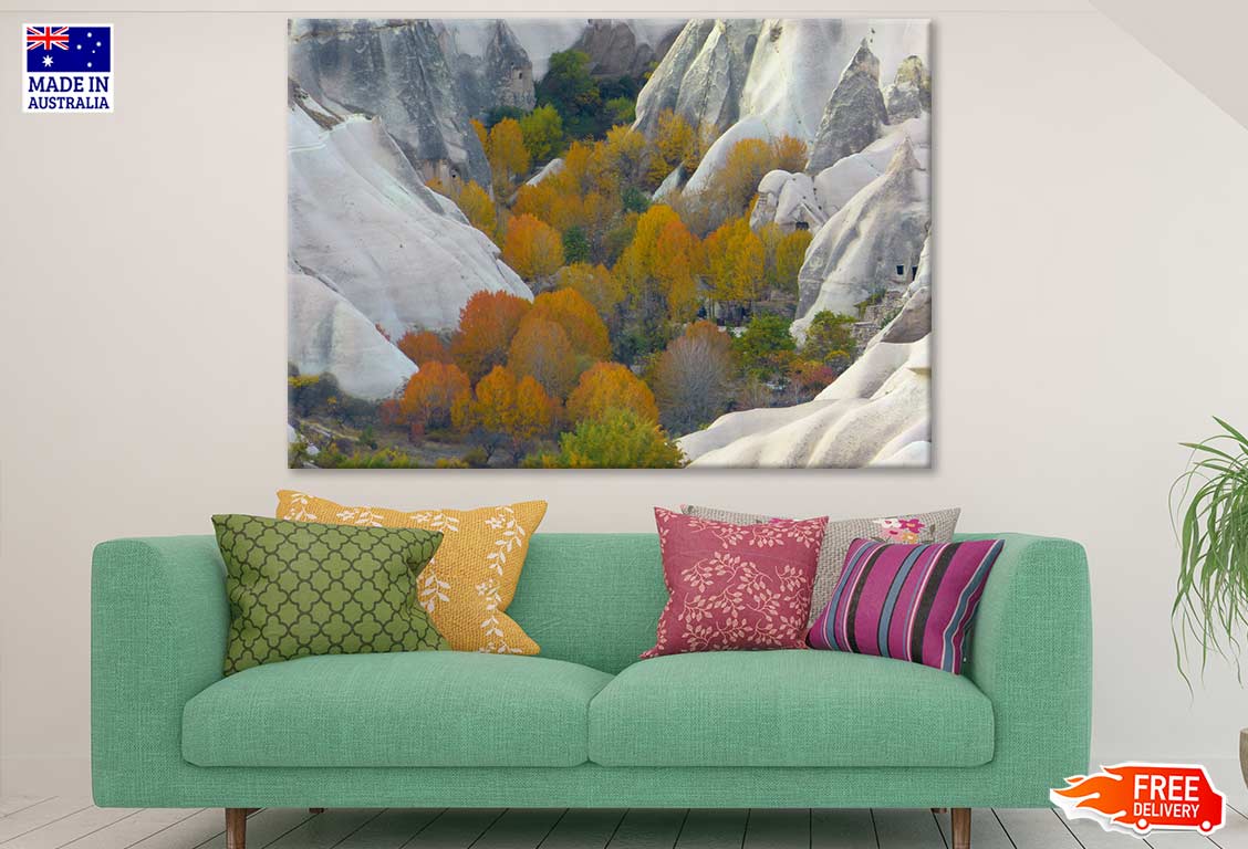 Autumn Trees & Rock Houses Photograph Print 100% Australian Made