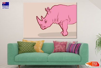 Rhinoceros Pink Vector Art Print 100% Australian Made