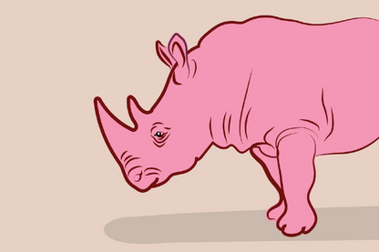 Rhinoceros Pink Vector Art Print 100% Australian Made