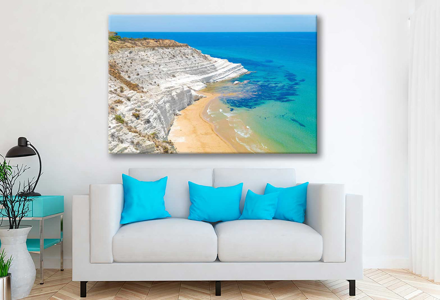 Bella Home Sea Coast View From Drone Print Canvas Ready to hang
