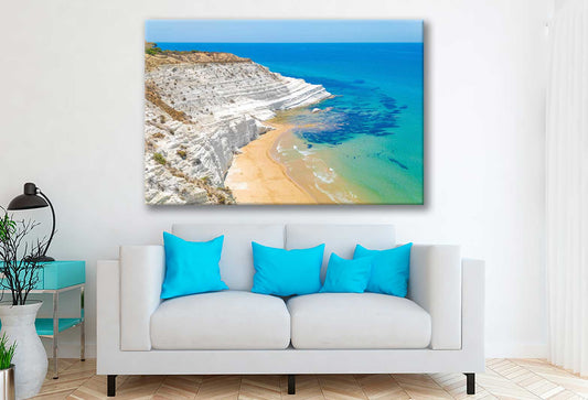 Bella Home Sea Coast View From Drone Print Canvas Ready to hang