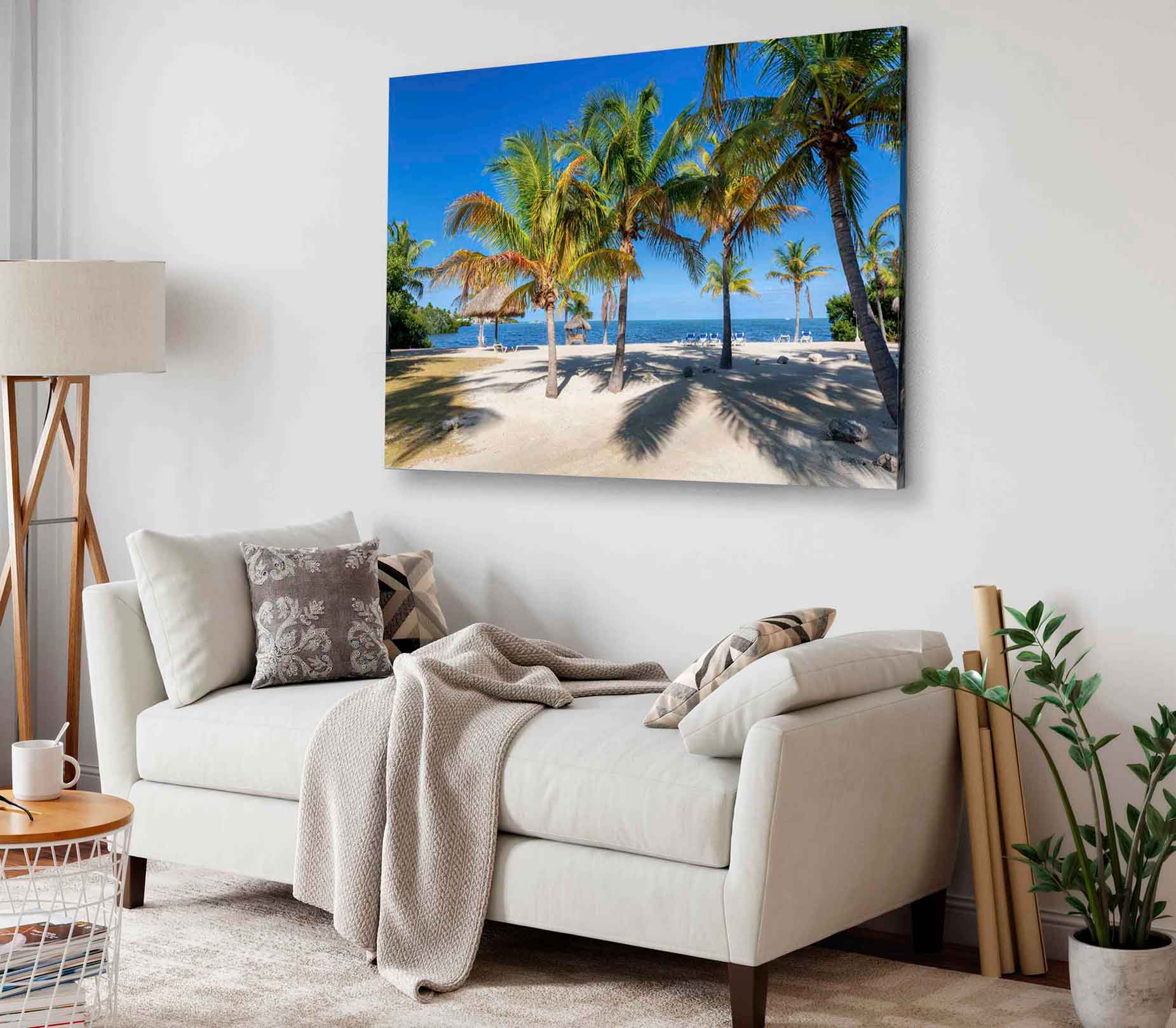 Bella Home Palm Trees Near The Beach Print Canvas Ready to hang