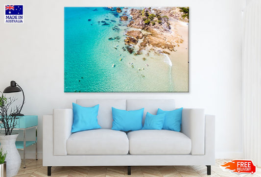 Sea & Rocks Aerial View Photograph Print 100% Australian Made