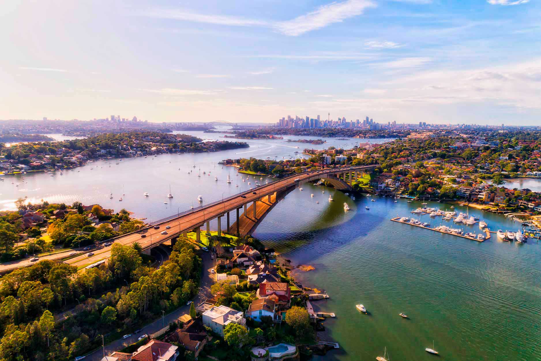 Bella Home Gladesville Bridge Across Parramatta River Print Canvas Ready to hang