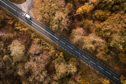 Road & Forest Aerial Photograph Print 100% Australian Made