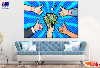 Ok Sign Hands & Money Illustration Print 100% Australian Made