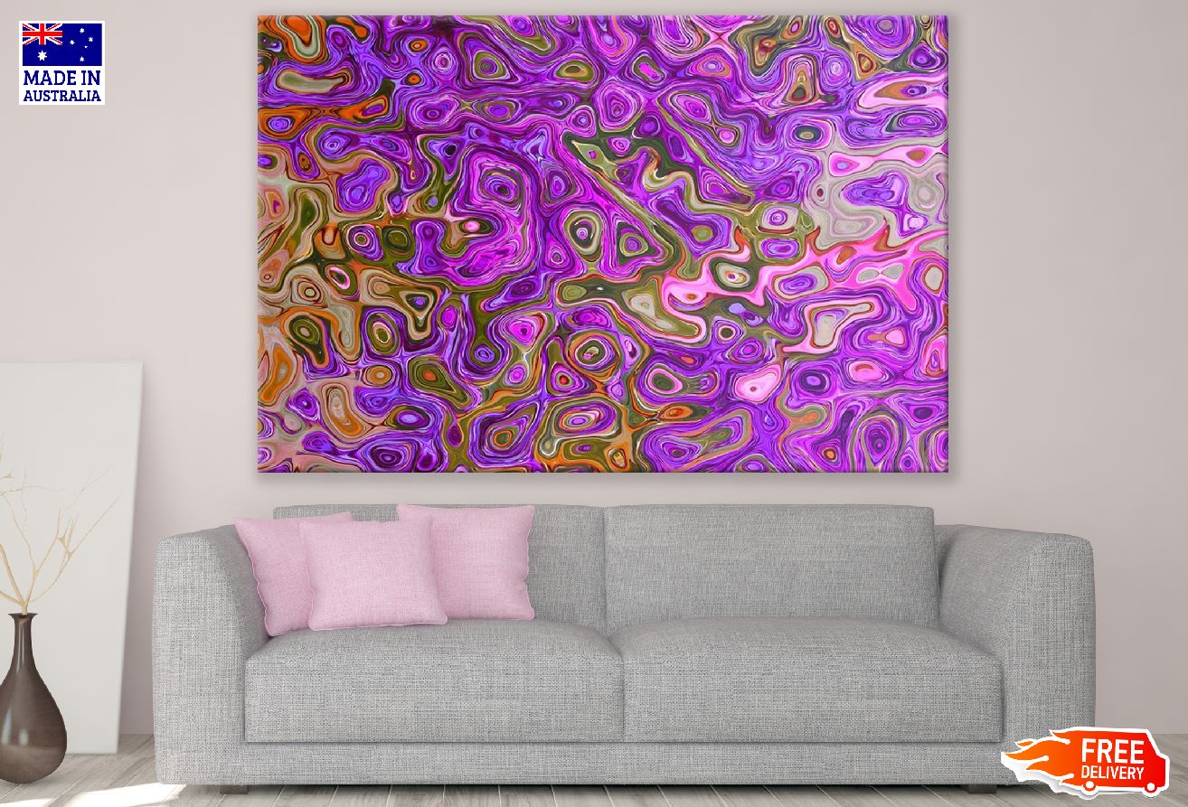 Pink Purple Pattern Abstract Design Print 100% Australian Made