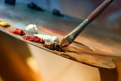 Painting Colors & Brush Closeup Photograph Print 100% Australian Made
