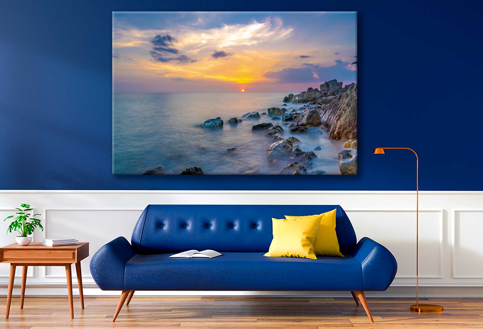 Bella Home Sea Coastal & Sunset Scenery Print Canvas Ready to hang