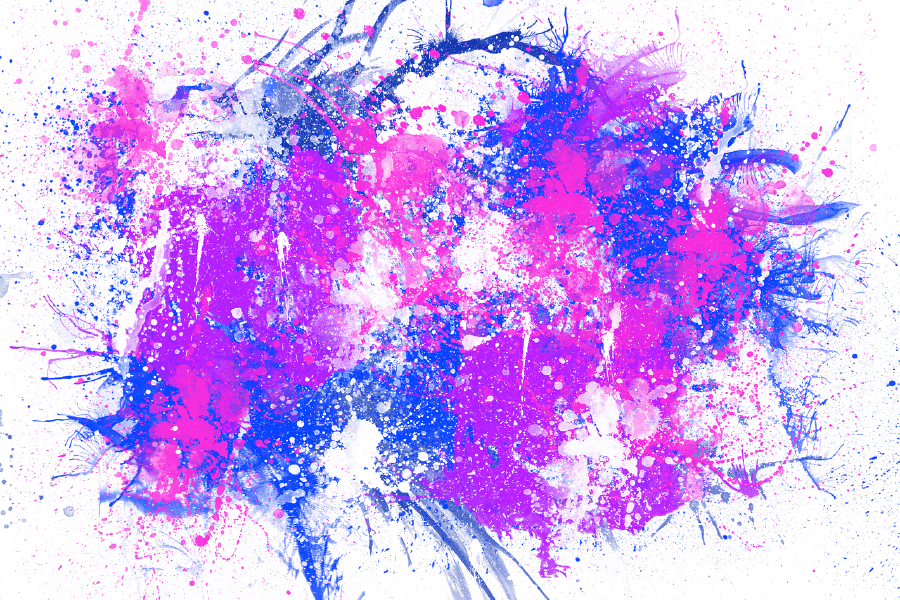 White Blue & Pink Spots Abstract Design Print 100% Australian Made