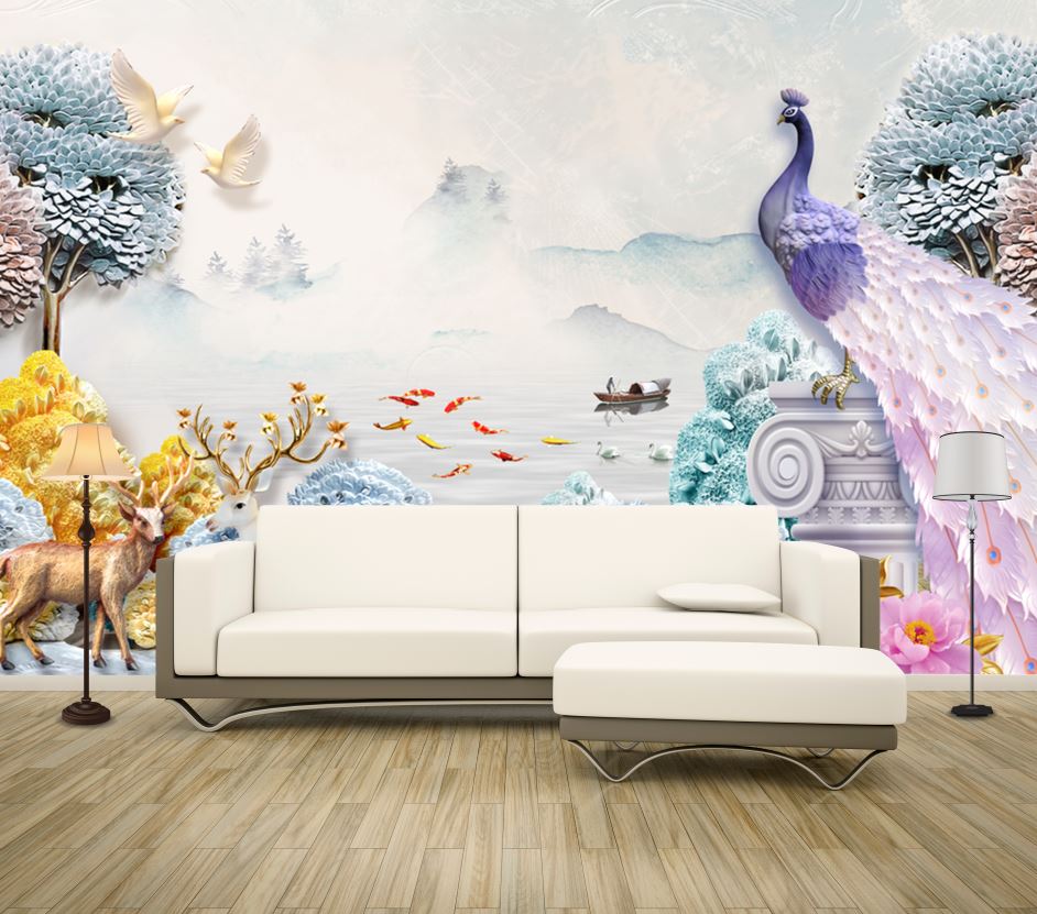 Wallpaper Murals Peel and Stick Removable Animals & Nature Colourful Design High Quality