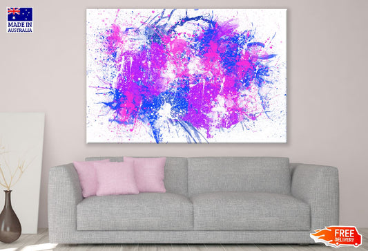 White Blue & Pink Spots Abstract Design Print 100% Australian Made