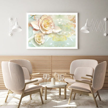 Pink & Gold Floral 3D Design Home Decor Premium Quality Poster Print Choose Your Sizes