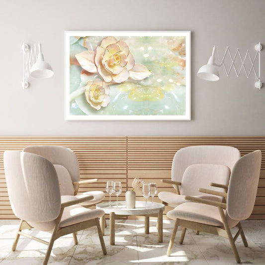 Pink & Gold Floral 3D Design Home Decor Premium Quality Poster Print Choose Your Sizes