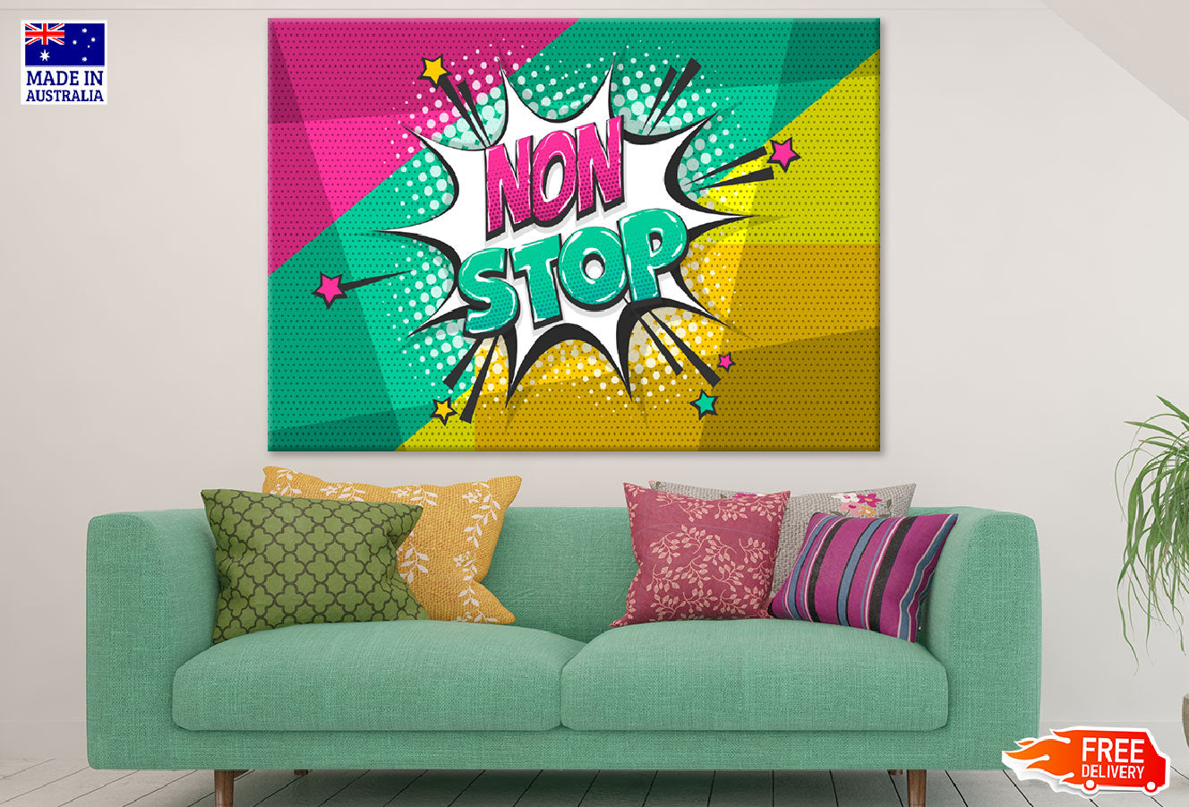 Non Stop Quote Illustration Print 100% Australian Made
