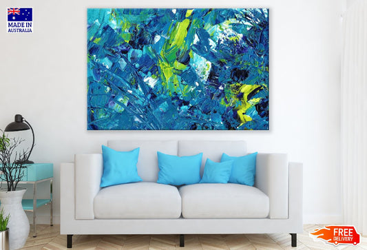 Blue & Green Paint Abstract Design Print 100% Australian Made