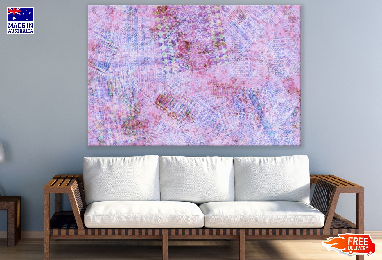 Blue & Pink Abstract Design Print 100% Australian Made