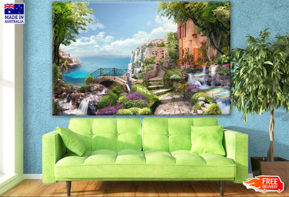 Houses & Nature Painting Photograph Print 100% Australian Made