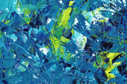 Blue & Green Paint Abstract Design Print 100% Australian Made