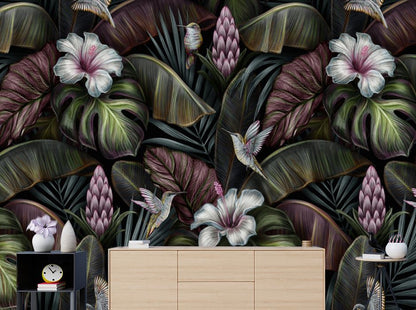 Wallpaper Murals Peel and Stick Removable Colourful Floral Design High Quality