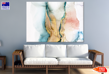 Blue Pink & Gold Abstract Design Print 100% Australian Made