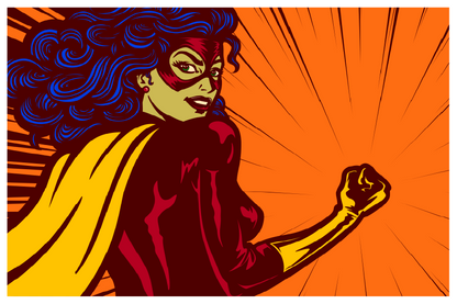 Super Hero Girl Illustration Print 100% Australian Made