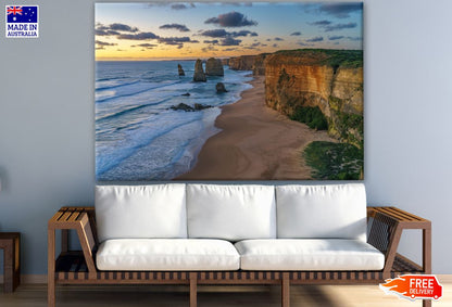 Twelve Apostles Marine National Park at Sunset Beach Photograph Print 100% Australian Made