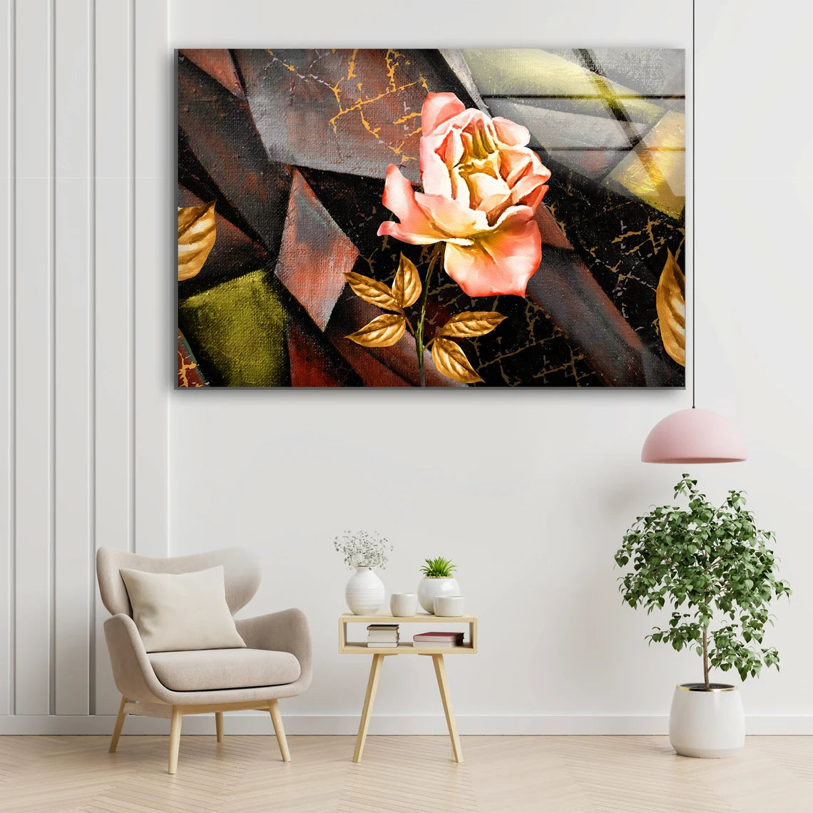 Flower Abstract Design Acrylic Glass Print Tempered Glass Wall Art 100% Made in Australia Ready to Hang