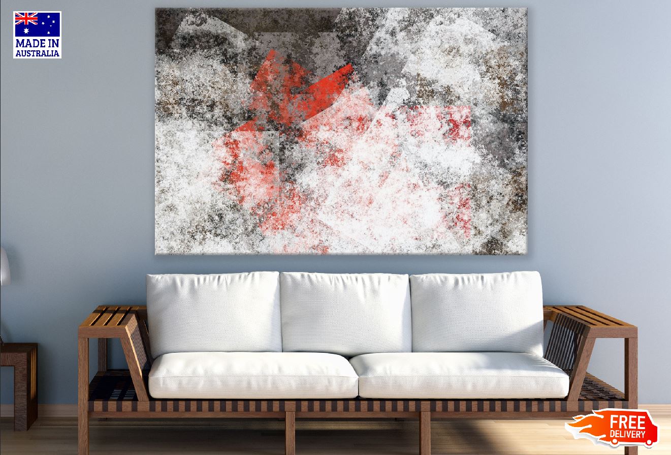 Black Grey & Red Abstract Design Print 100% Australian Made