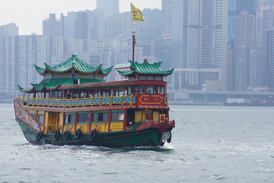 Victoria Harbour, Hong Kong Sea Ship Photograph Print 100% Australian Made