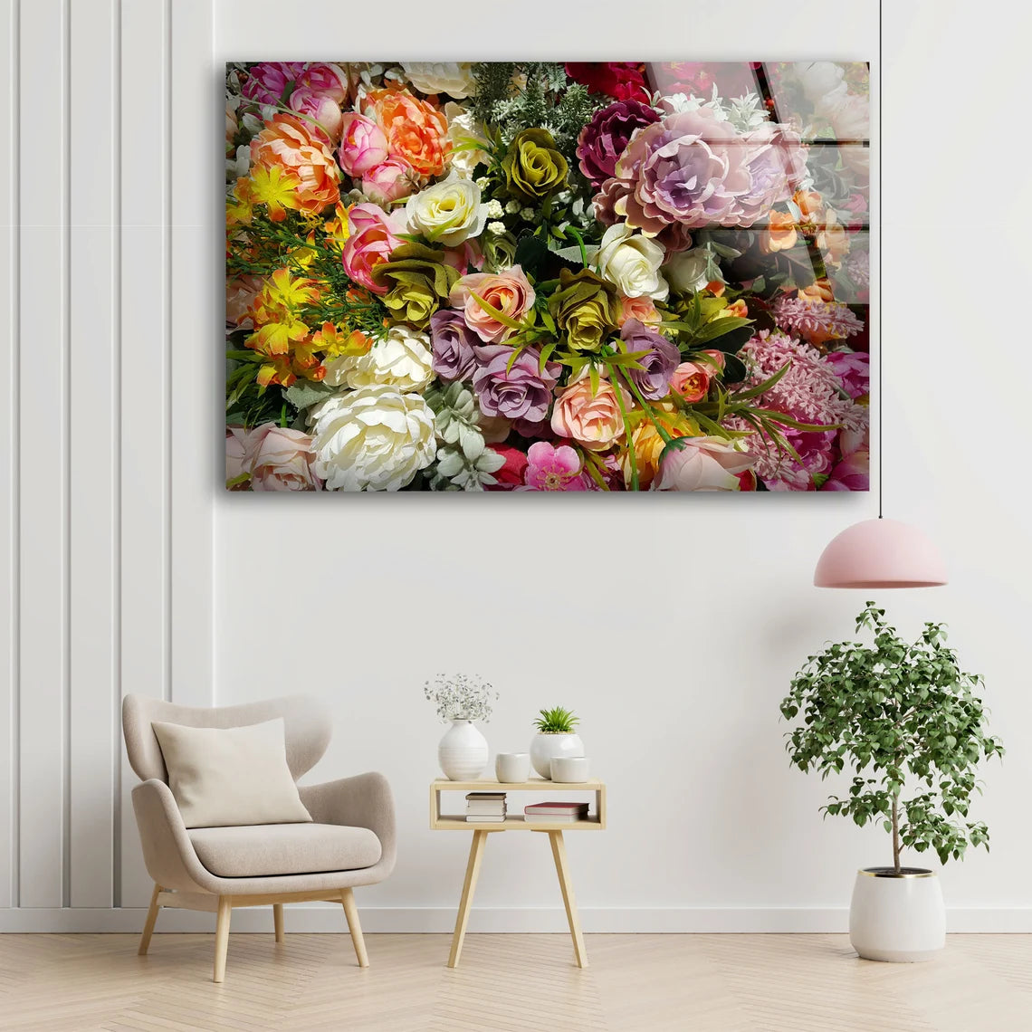 Colorful Flower Bunch Acrylic Glass Print Tempered Glass Wall Art 100% Made in Australia Ready to Hang