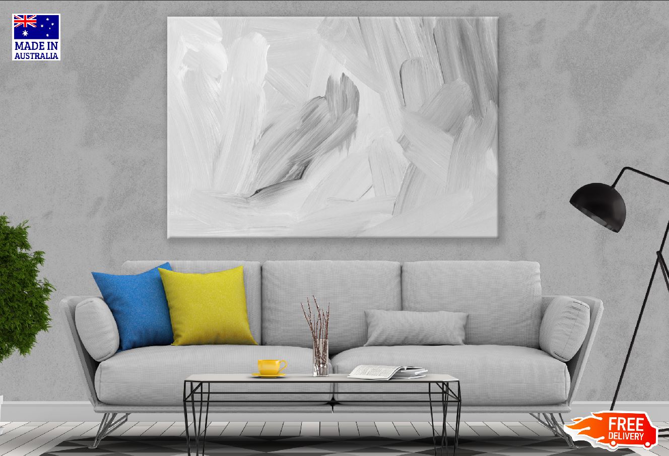 Grey Paint Abstract Design Print 100% Australian Made