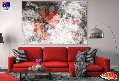 Black Grey & Red Abstract Design Print 100% Australian Made