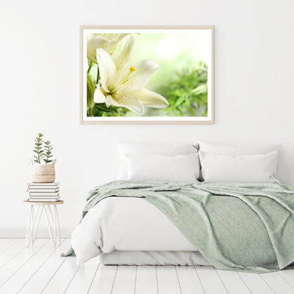 Green & White Flower Closeup Home Decor Premium Quality Poster Print Choose Your Sizes