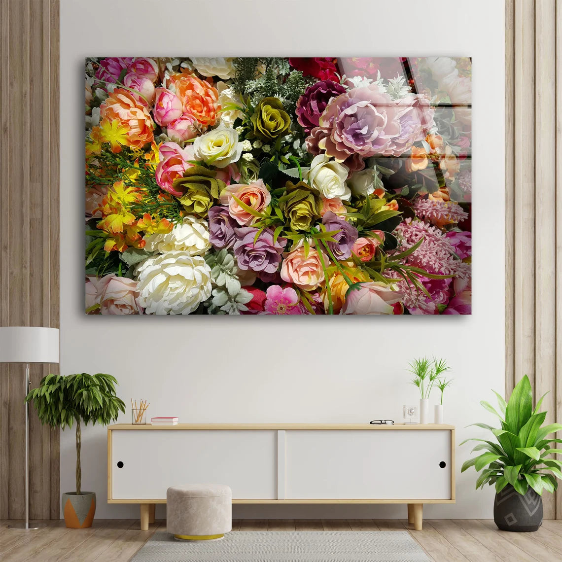 Colorful Flower Bunch Acrylic Glass Print Tempered Glass Wall Art 100% Made in Australia Ready to Hang