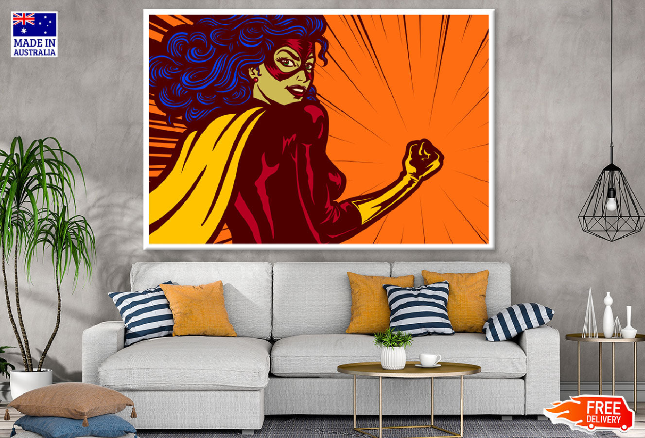 Super Hero Girl Illustration Print 100% Australian Made