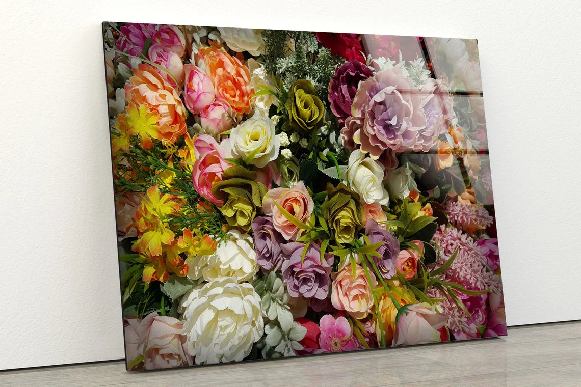 Colorful Flower Bunch Acrylic Glass Print Tempered Glass Wall Art 100% Made in Australia Ready to Hang