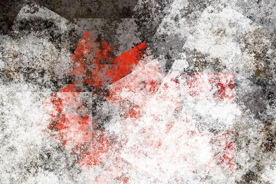 Black Grey & Red Abstract Design Print 100% Australian Made