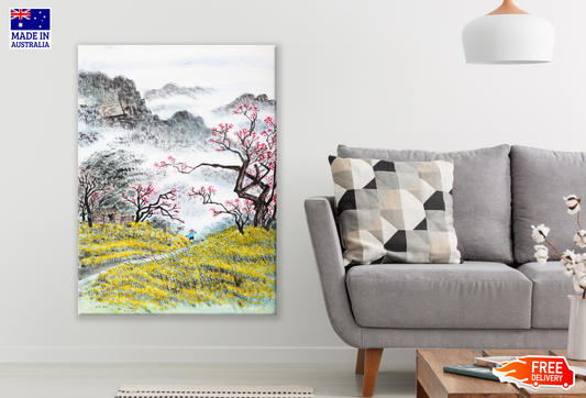 Chinese Village Painting Print 100% Australian Made