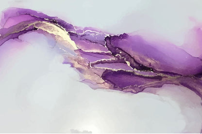 Purple & Grey Abstract Fluid Design Print 100% Australian Made