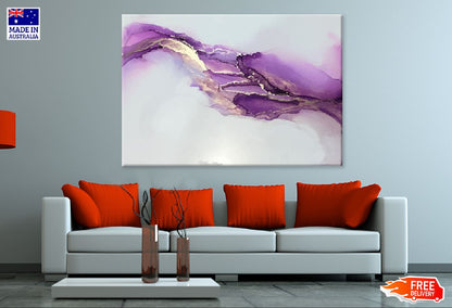 Purple & Grey Abstract Fluid Design Print 100% Australian Made