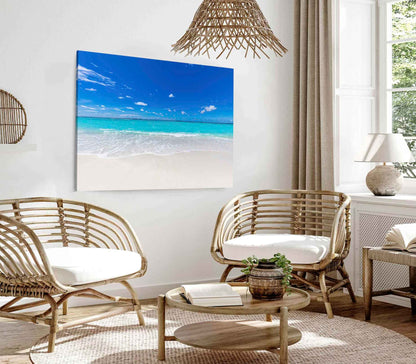 Bella Home Sand Sea waves With The Sky View Print Canvas Ready to hang