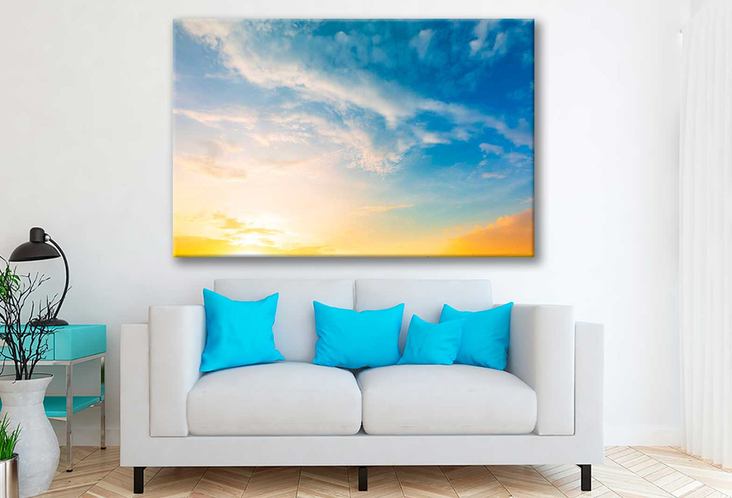 Bella Home Amazing Sunset With Twilight Sky Print Canvas Ready to hang