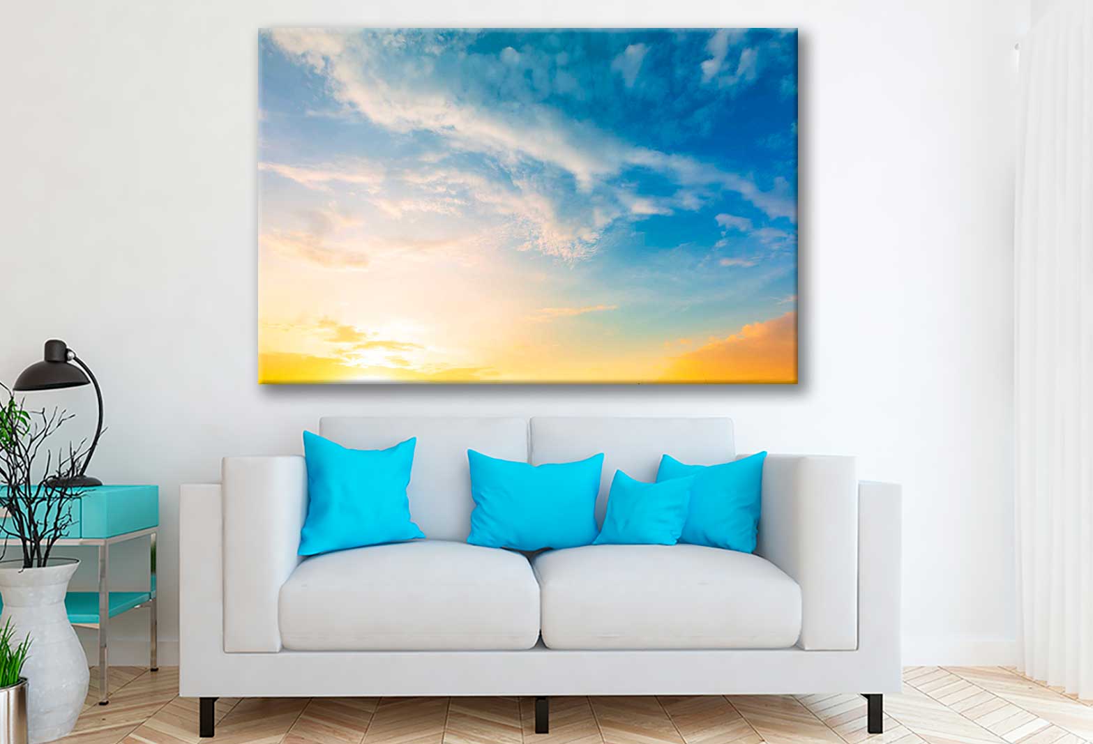 Bella Home Amazing Sunset With Twilight Sky Print Canvas Ready to hang