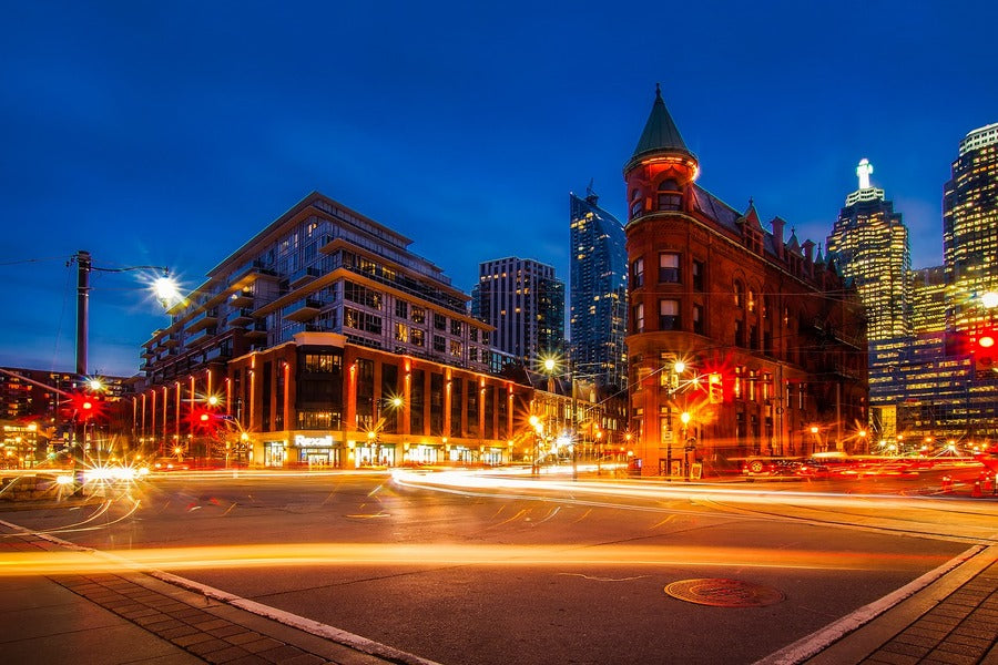 Gooderham Building Toronto City Night View, Canada Print 100% Australian Made