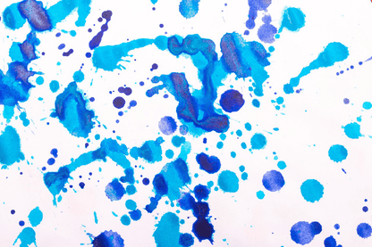 Sky Blue & Dark Blue Spots Abstract Design Print 100% Australian Made