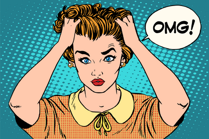 Omg Quote & Confused Woman Illustration Print 100% Australian Made