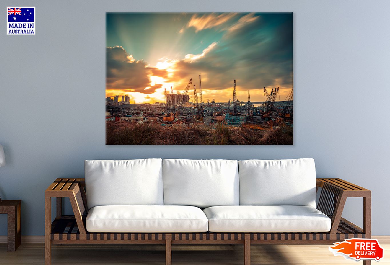 Disaster Blast Sunset Photograph in Lebanon Print 100% Australian Made