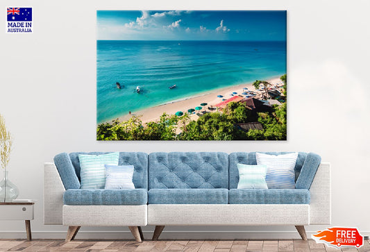 Boats with Blue Ocean Photograph Print 100% Australian Made