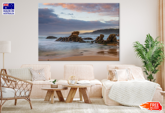 Rocks On Sea Aerial View Photograph Print 100% Australian Made